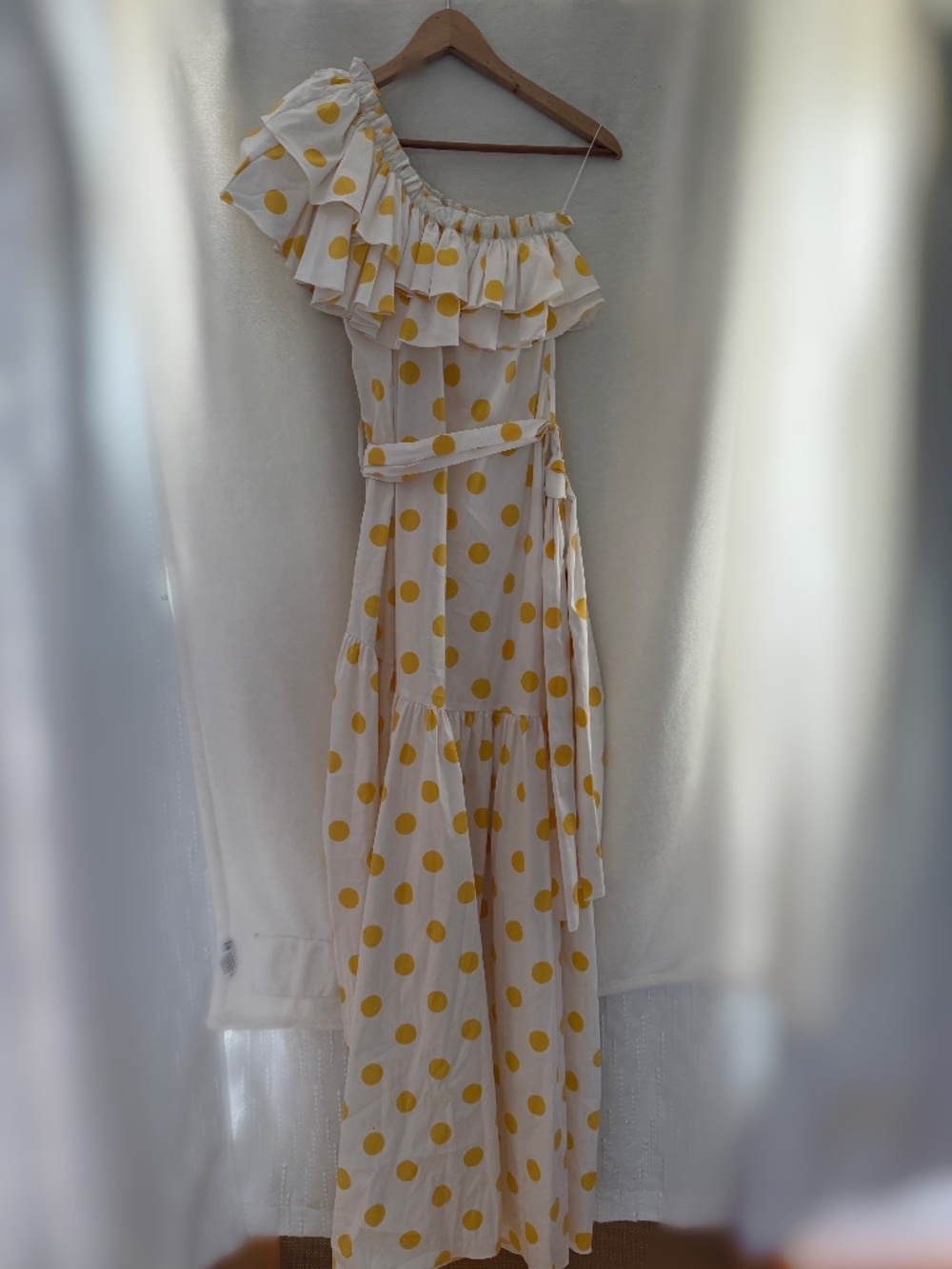 Caroline Constas Rhea Dress white yellow polka dot (no tag)